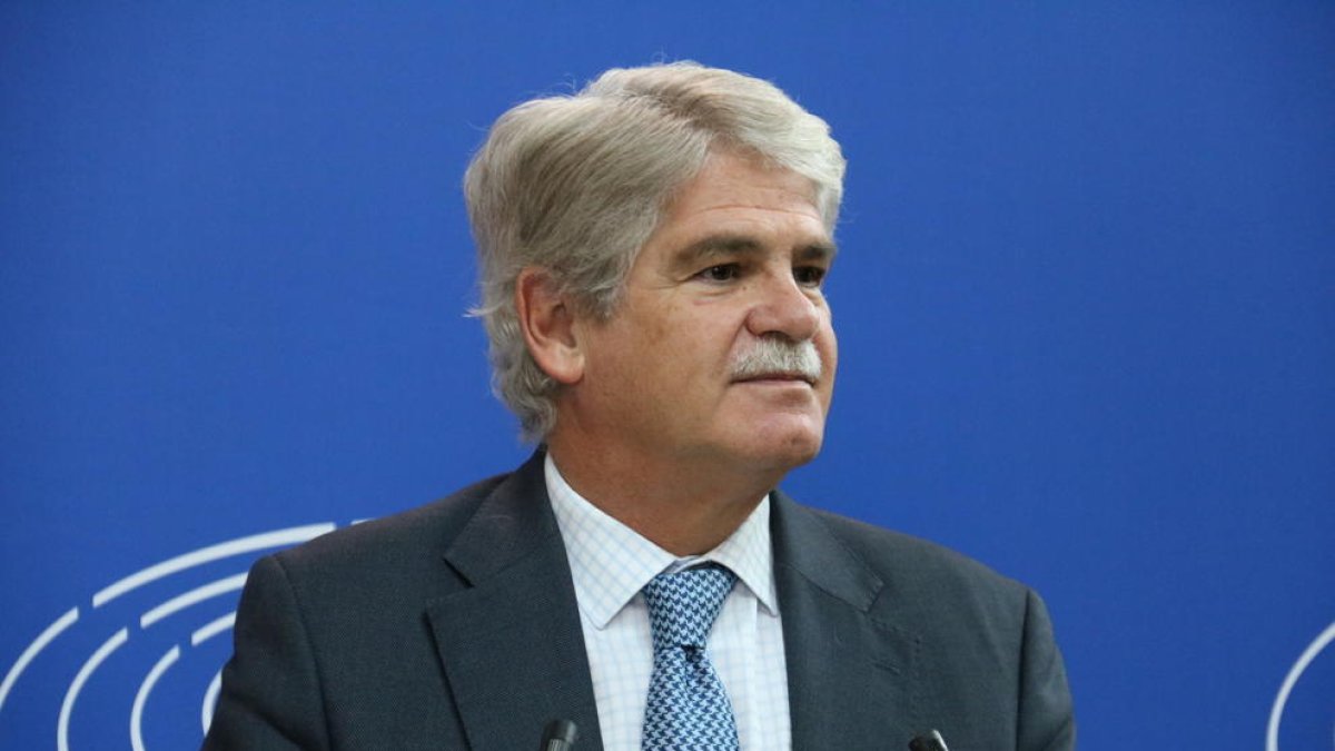 Pla mig del ministre d'Exteriors, Alfonso Dastis, al Parlament Europeu, a Estrasburg.