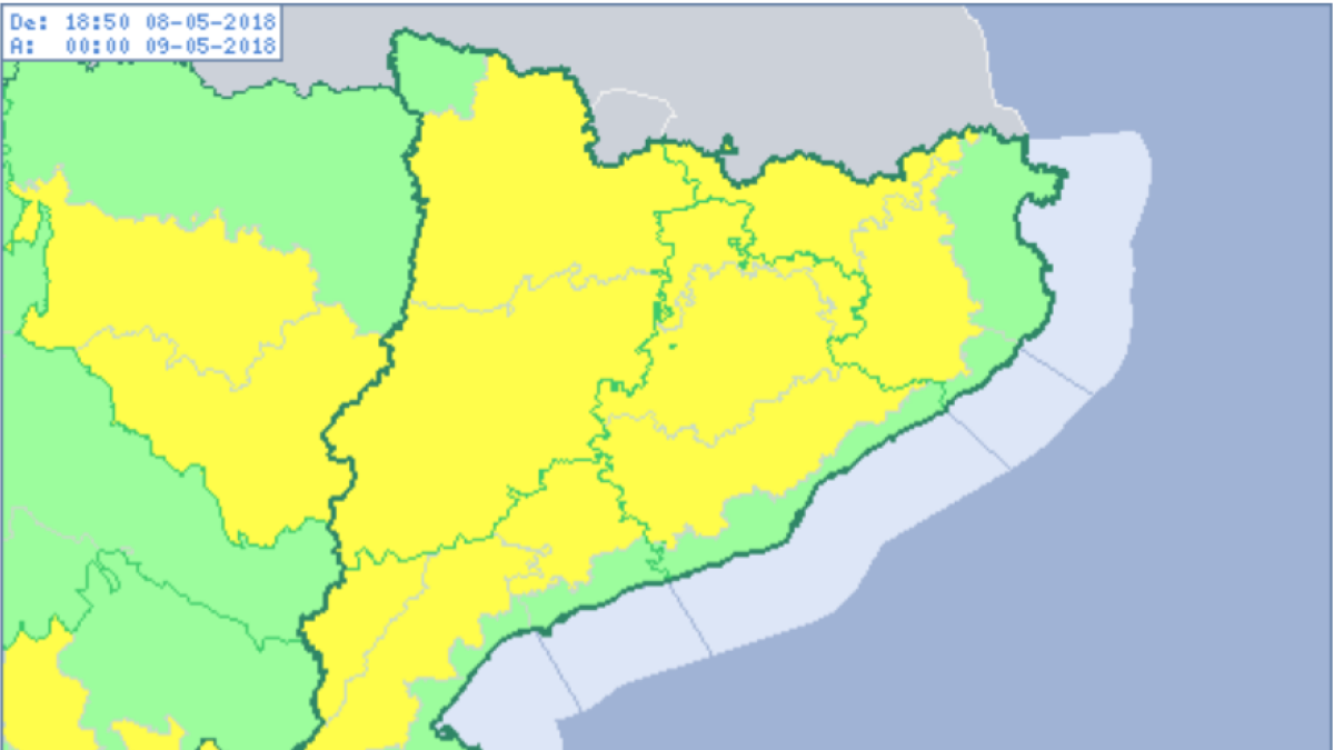 Predicció per aquesta tarda de fortes p