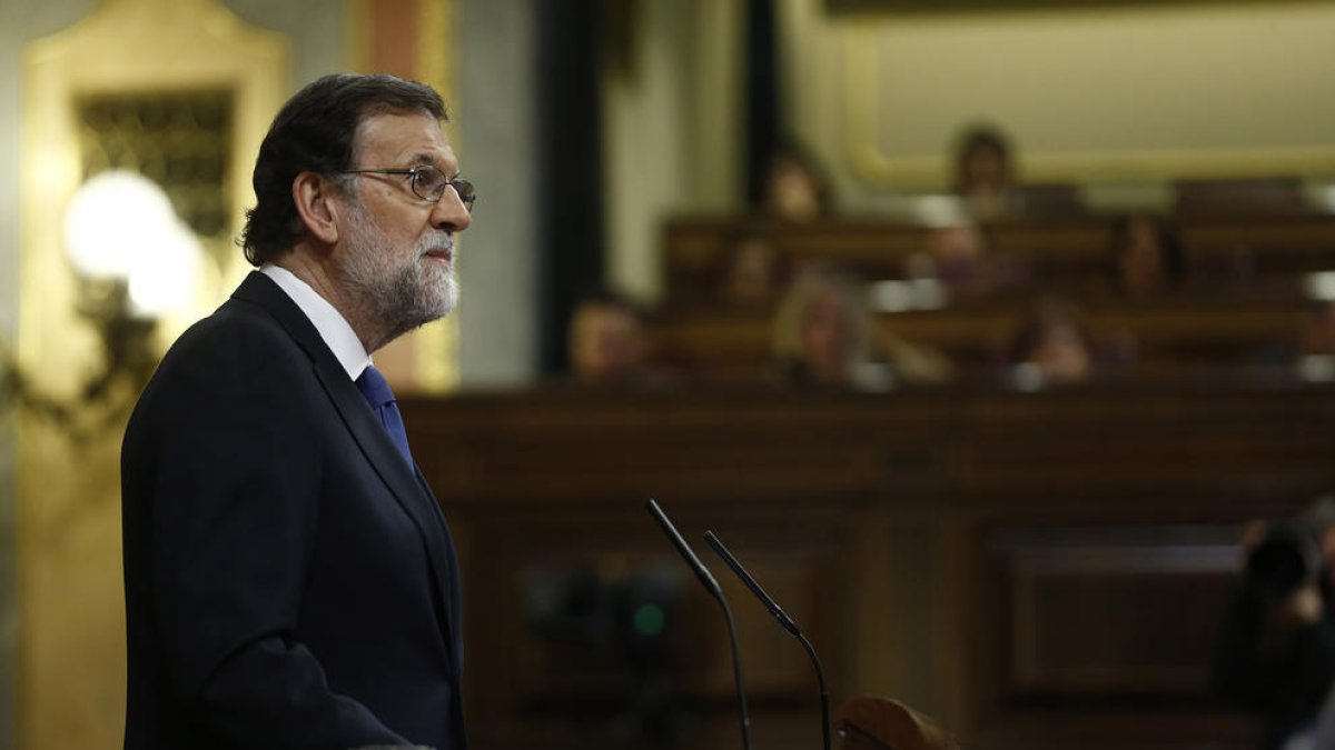 Imatge del president del govern espanyol, Mariano Rajoy al Congrés dels Diputats.