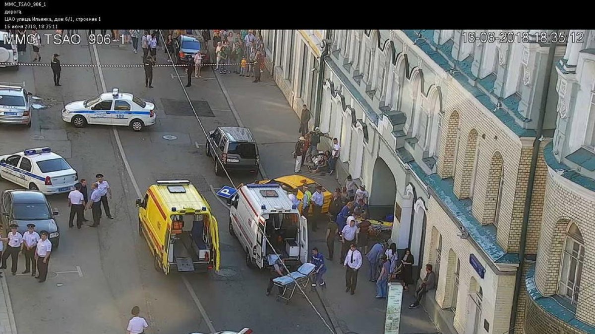 Imagen aérea de la calle después del accidente.