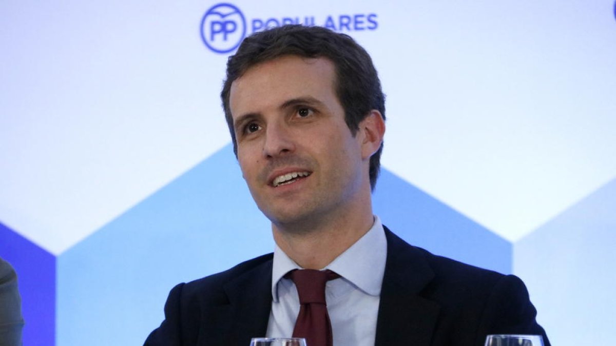 El president del PP Pablo Casado al Consell Executiu Nacional del partit.