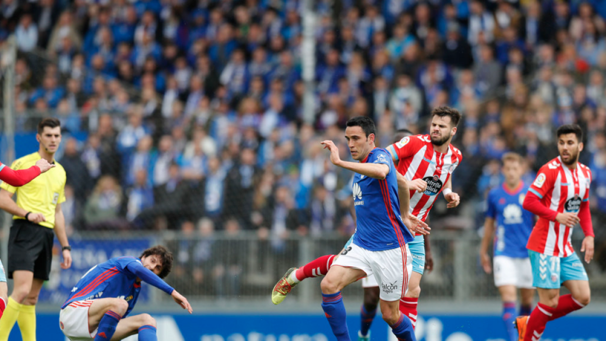 Ramon Folch, durant el partit que l'Oviedo va guanyar aquest cap de setmana contra el Lugo a camp contrari (0-1).