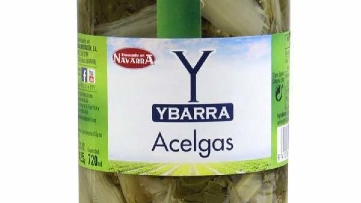 Frasco de acelgas de la marca Ybarra.