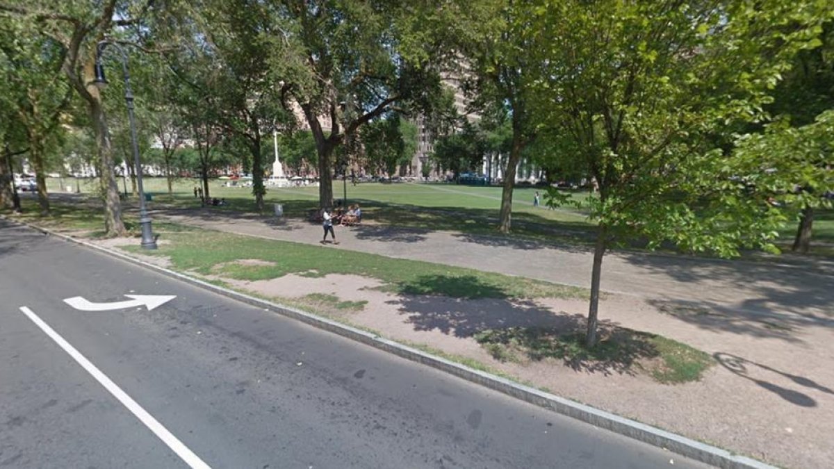 Imatge del parc New Haven Green, situat als voltants del campus universitari de Yale, Estats Units.