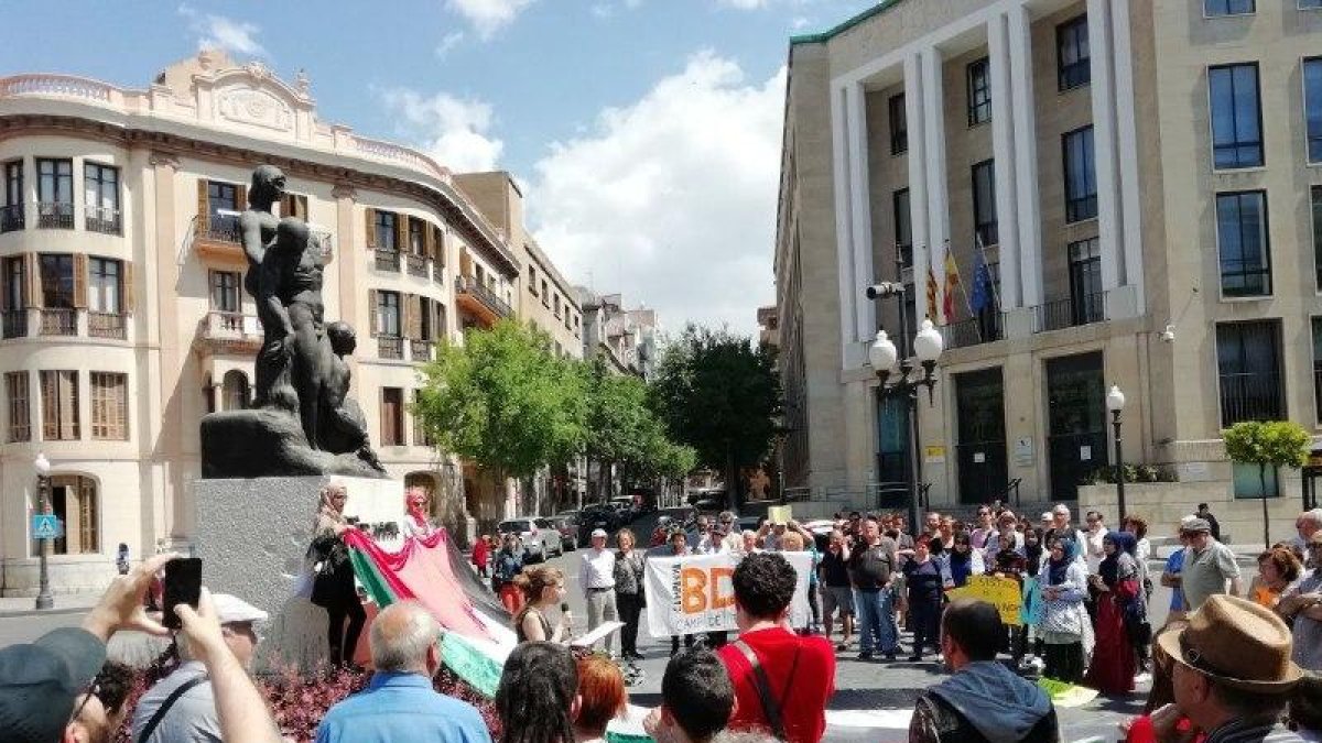 Un moment de la concentració a Tarragona