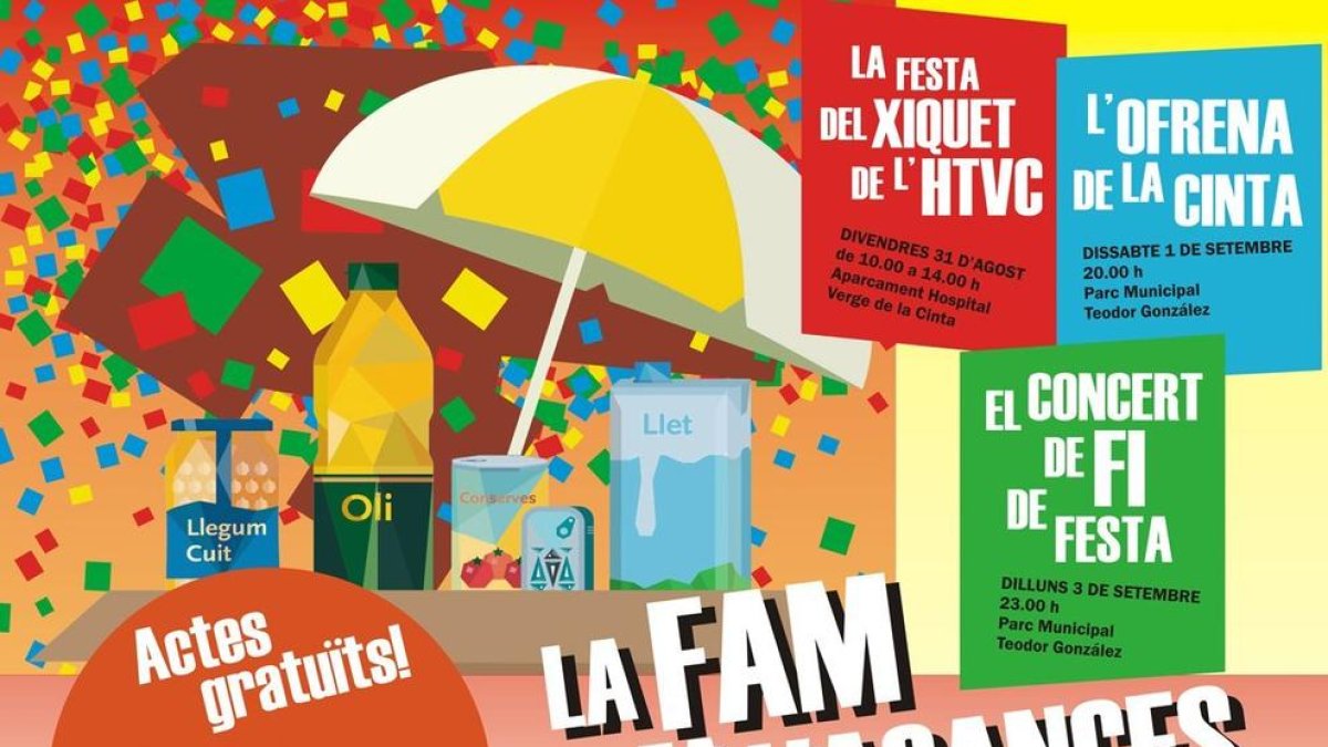 Cartell dels actes en què es faran recollides de menjar pel Banc d'Aliments.