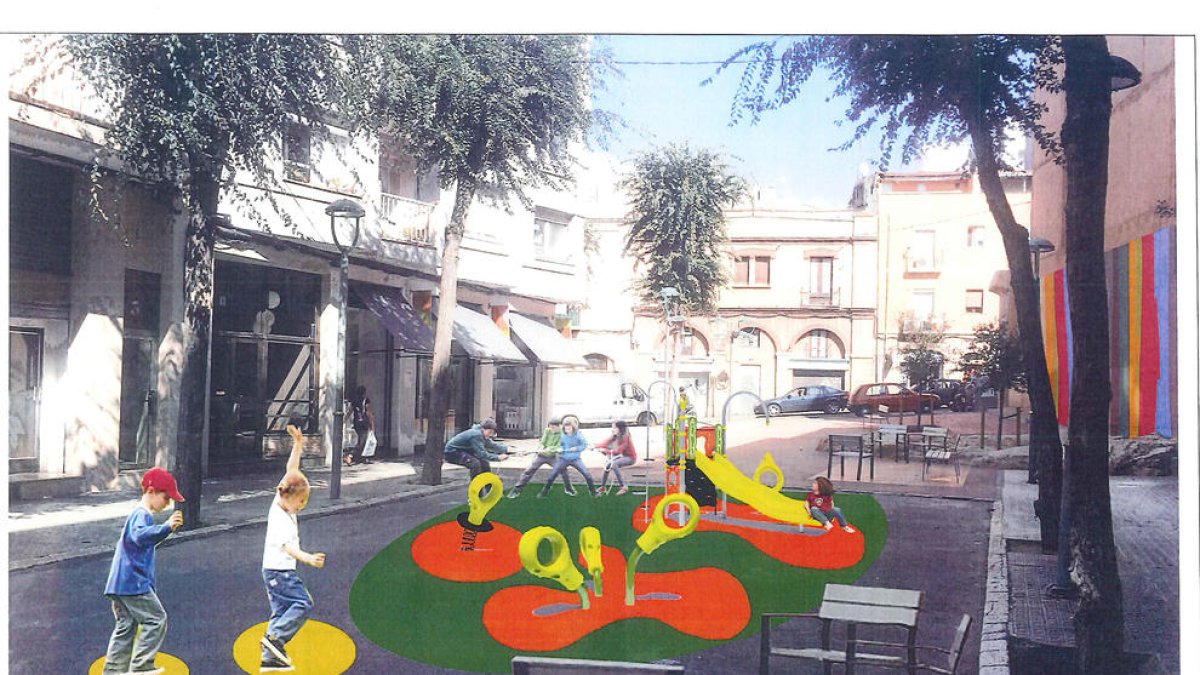Imatge de la zona infantil d'Ixart que l'Ajuntament va mostrar a l'associació de veïns.