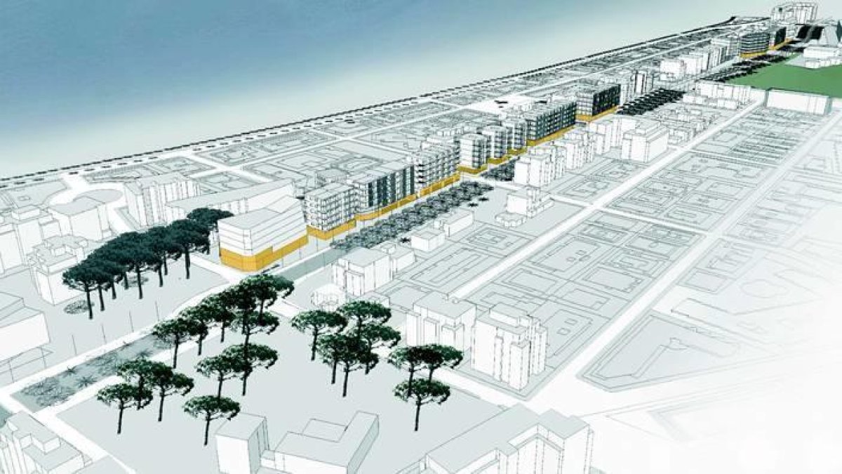 Imatge del projecte Eix Cívic que contempla la reurbanització de la zona de les vies.