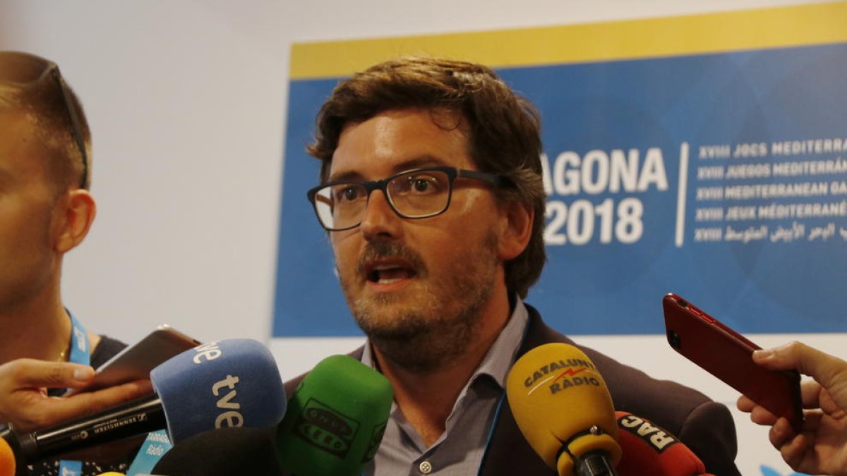 Javier Villamayor, durant la compareixença de premsa al Palau.