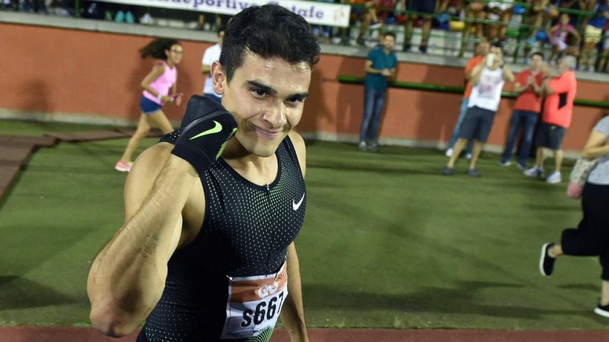 Bruno Hortelano, después de correr la prueba de los 200 metros.