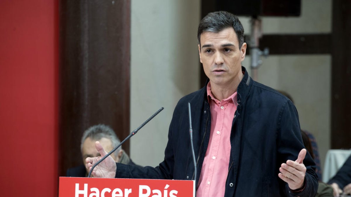 El secretario general del PSOE, Pedro Sánchez, durante su intervención en el comité federal del partido.