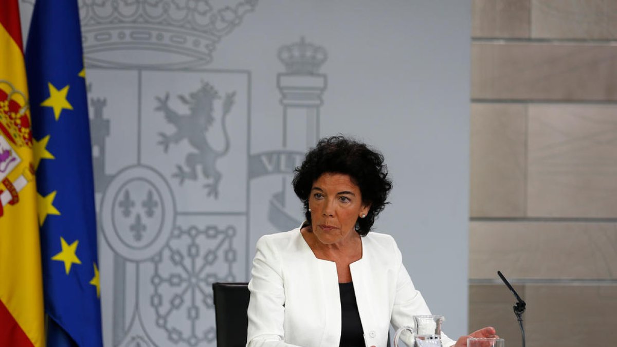 Imatge de la portaveu del govern espanyol, Isabel Celaá.