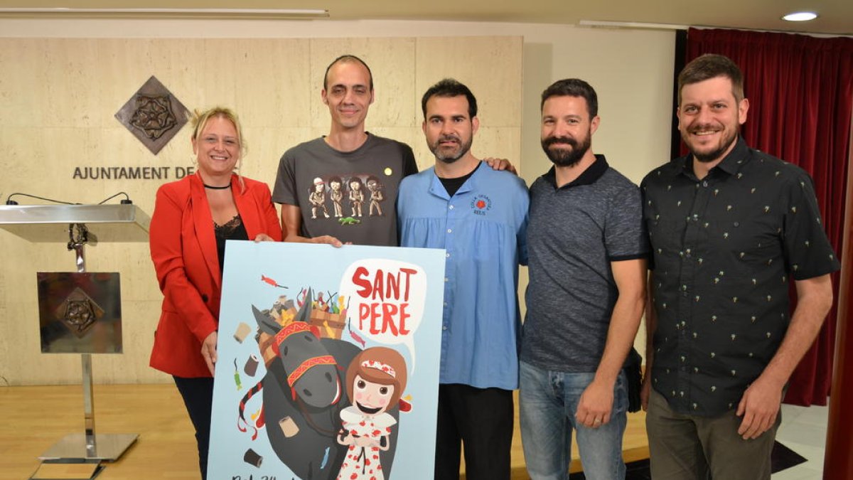 Imatge de la presentació del programa i del cartell de la Festa Major de Sant Pere.