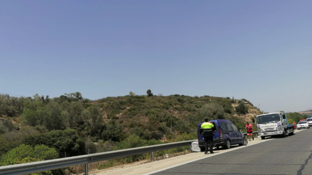 Imatge de la furgoneta accidentada.