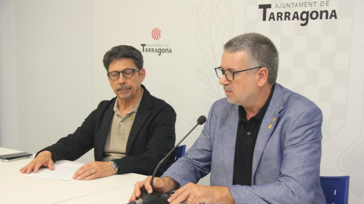 L'alcalde de Tarragona, Pau Ricomà, i el conseller de Seguretat Ciutadana, Manuel Castaño.