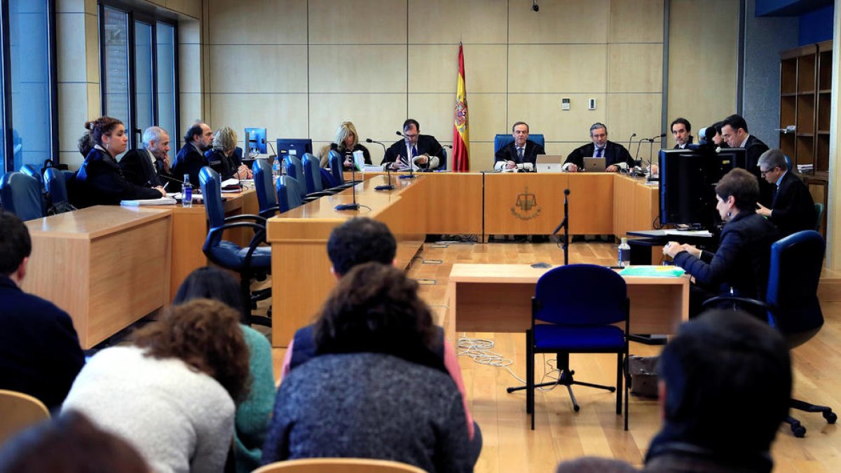 Imagen de la sala de vistas de la Audiencia Nacional en San Fernando, durante la vista de apelación de la sentencia de Altsasu.