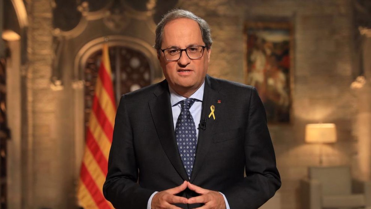 El president de la Generalitat, Quim Torra, pronuncia el discurs institucional de la Diada de Catalunya.