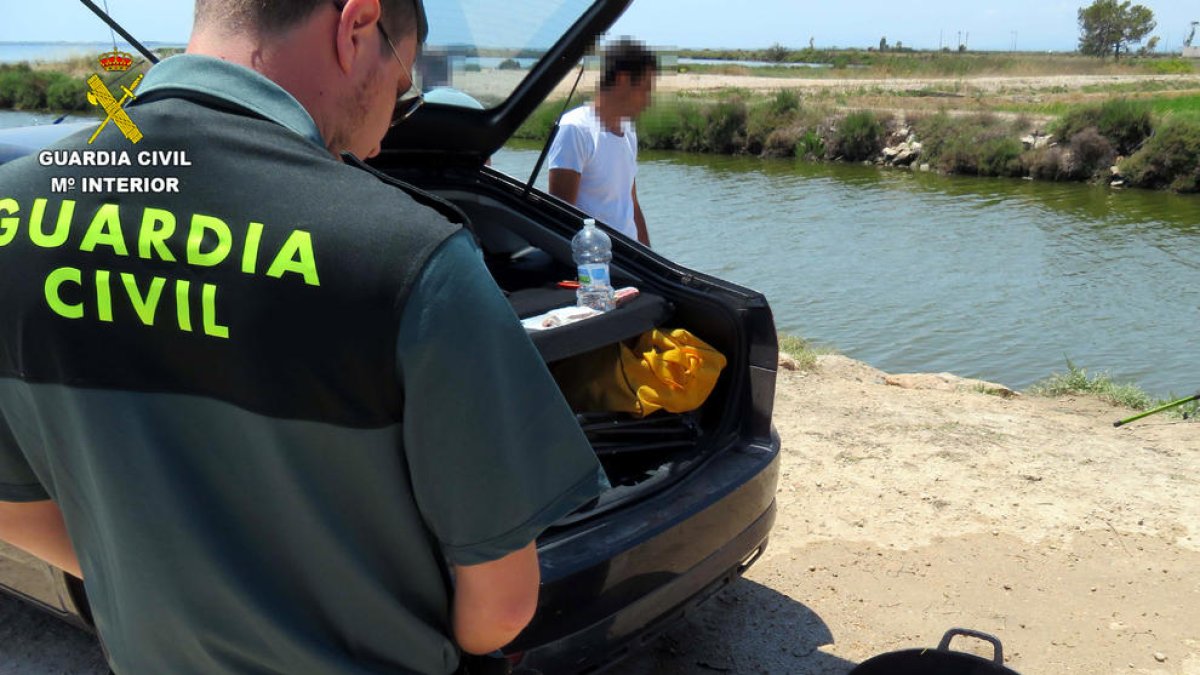 El pescador ilegal denunciado en el Delta por sobornar a la Guardia Civil con tres cubos llenos de cangrejo azul.