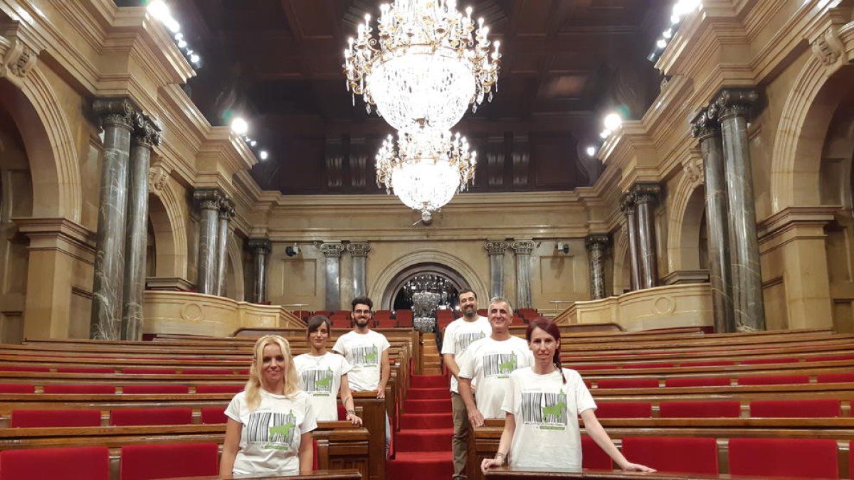 Imagen de la presentación de la propuesta de abolición de la compra-venta de animales en el Parlament.