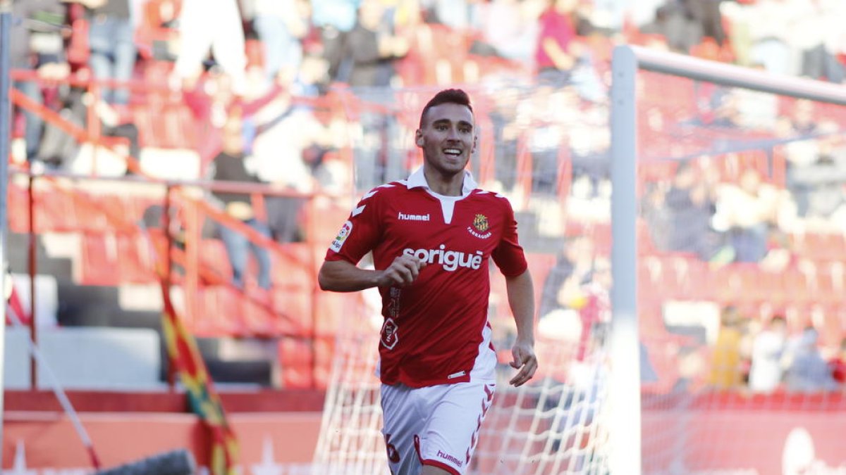 Imanol García, després de marcar el gol contra l'Almería