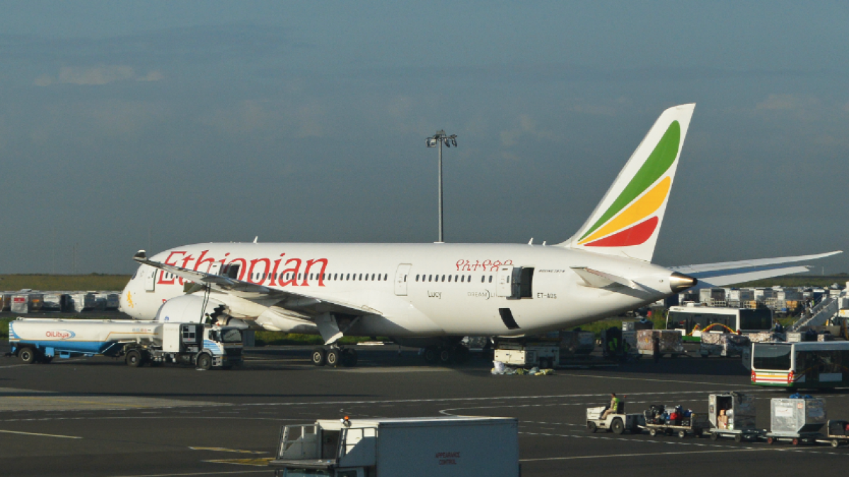 Imagen de un avión de Ethiopian Airlines.