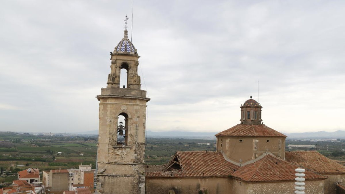Plano de la iglesia de Sant Feliu de Constantí donde se observa el hundimiento de parte del techo, el 16 de abril del 2018.