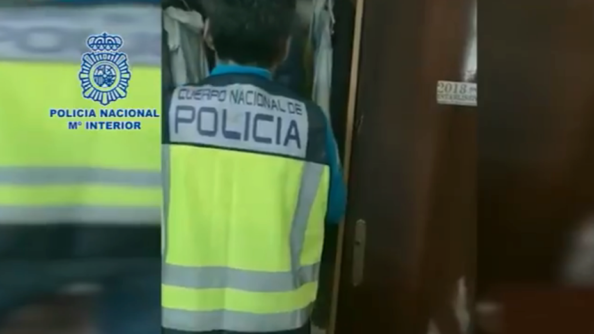 Imatge d'un agent de la Policia Nacional participant en un dels registres.