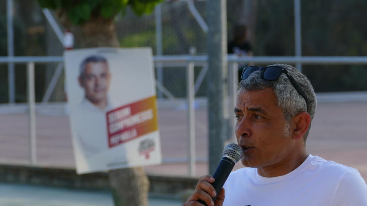 El alcalde y candidato de JxCat, Pep Nolla, ayer en Pallaresos Park.