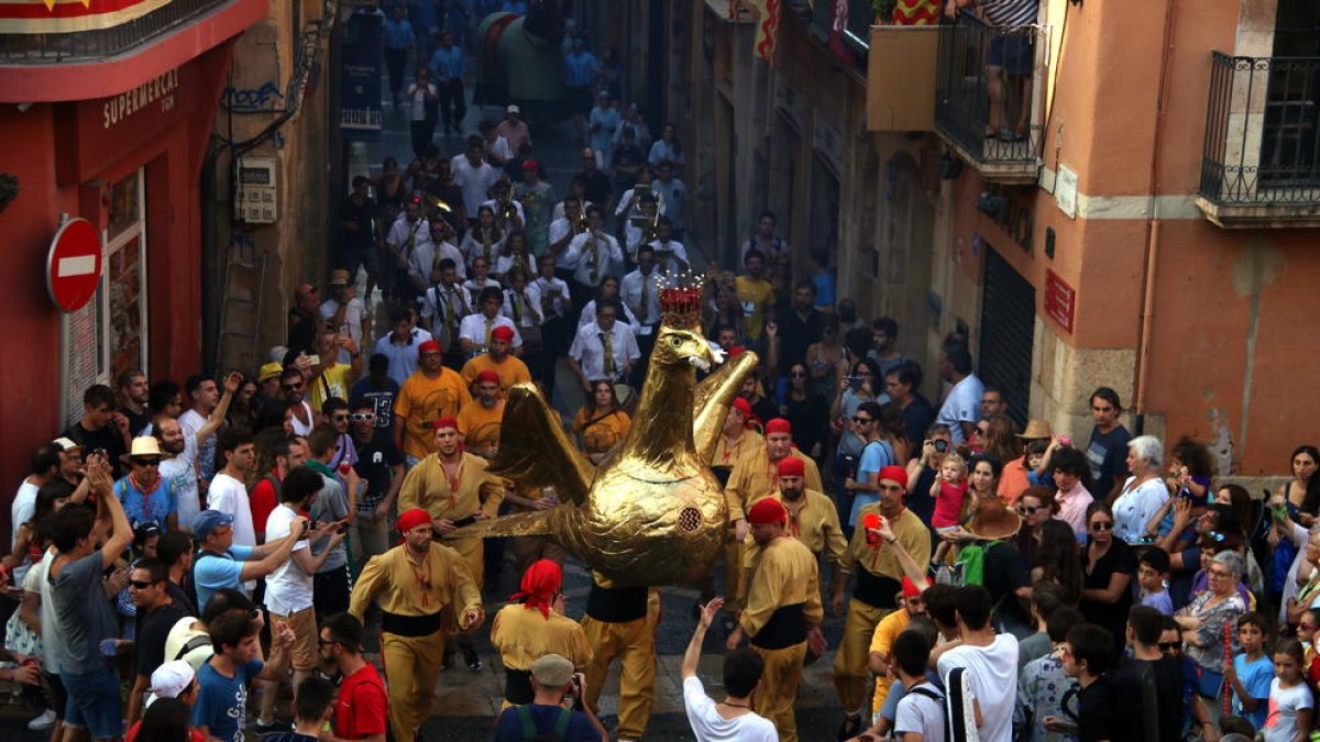 L'Àliga de Tarragona en l'Anada a Ofici amb el Seguici Popular a les festes de Santa Tecla.