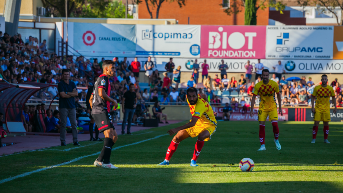 Fali, durante el partido que enfrentó el Reus y el Nàstic este domingo al Estadi Municipal de Reus.