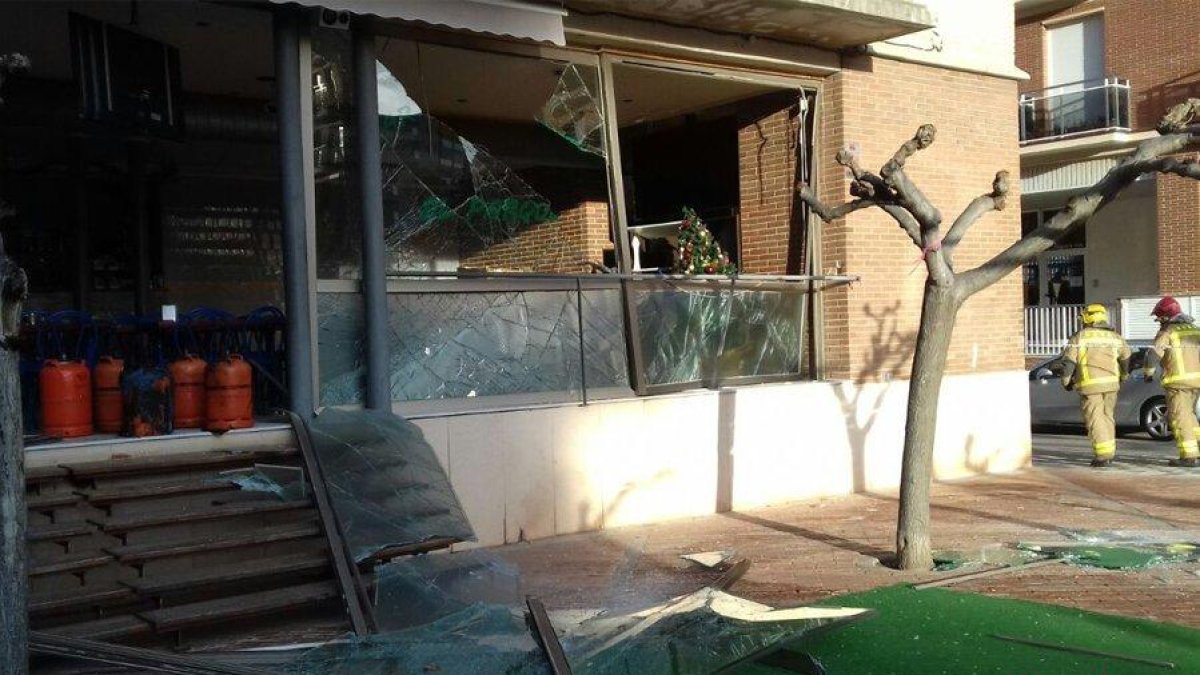 Imagen del restaurante después de la explosión.