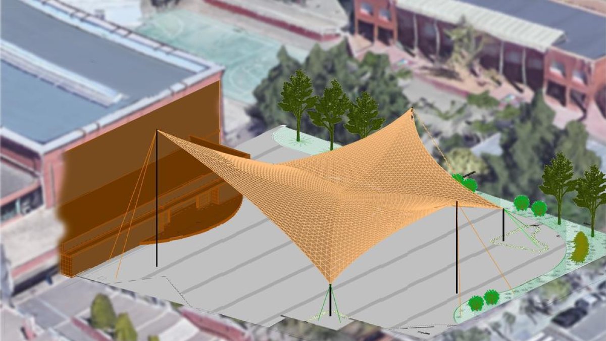 La coberta serà impermeable i tindrà una alçada de 3,5 metres com a mínim i de 15 metres en la part més alta, amb una zona central de més de 7 metres d'alçada.