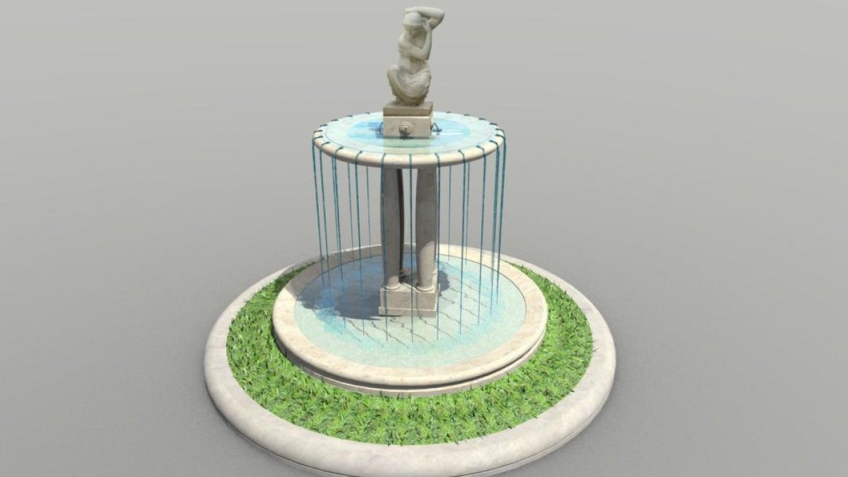 Imagen virtual de la fuente que se instalará en la plaza de la Estación.