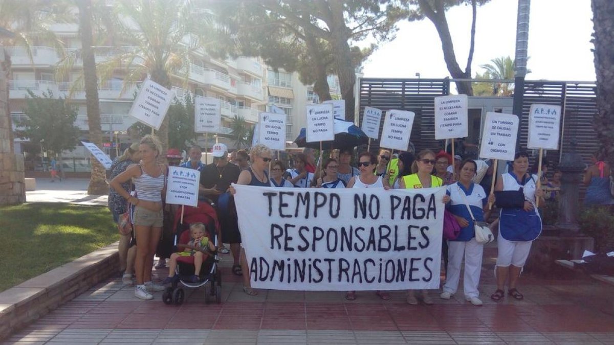 Imatge de les protestes dels treballadors de Tempo