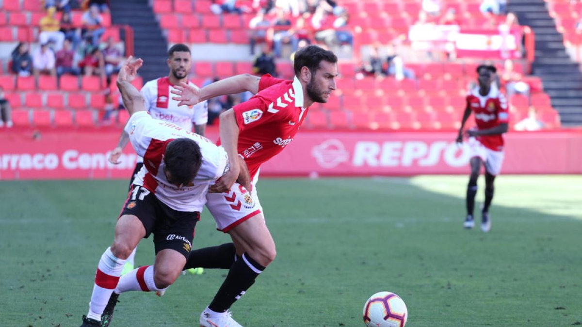 Iván López, durante el Nàstic-Mallorca del pasado sábado, que acabó 2-1.