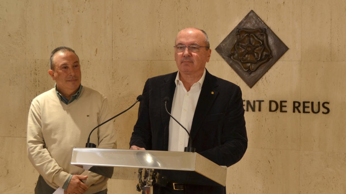 Imatge de la roda de premsa de l'alcalde de Reus