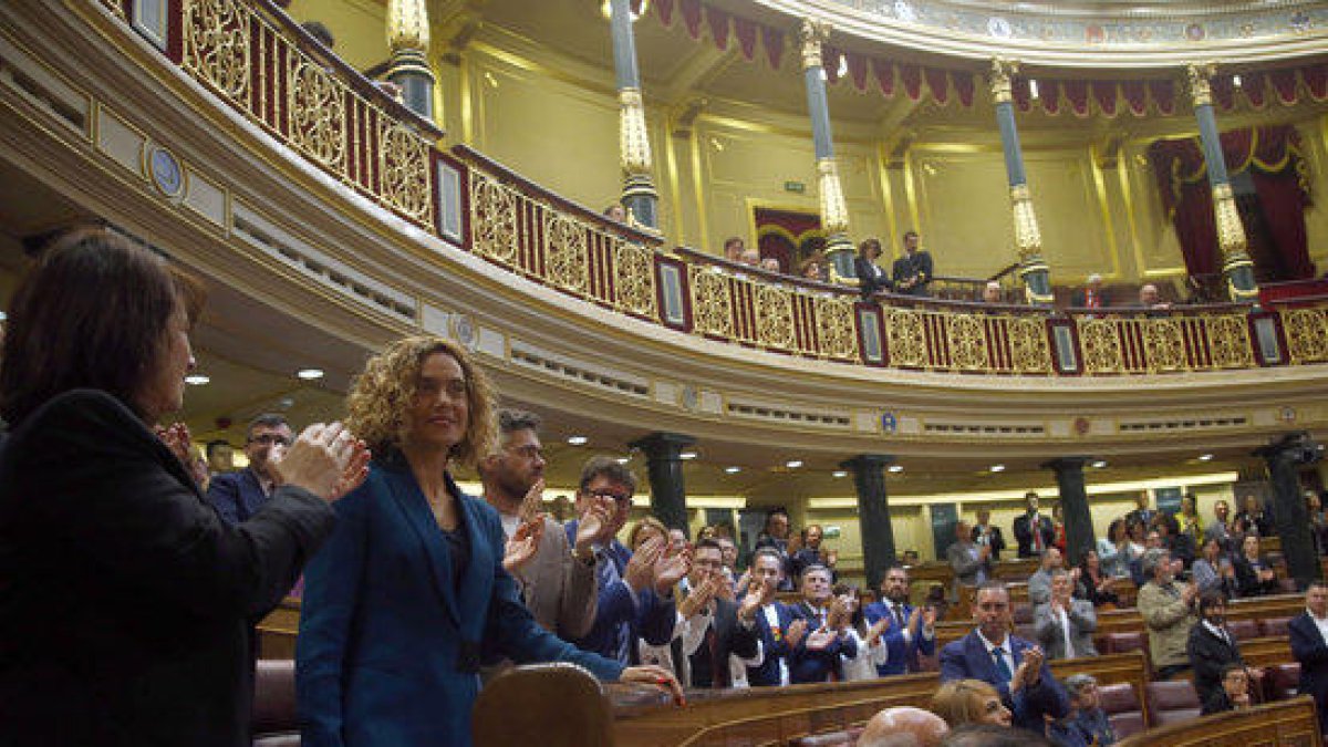 Meritxell Batet en el Congreso de los Diputados, una vez elegida presidenta de la cámara.