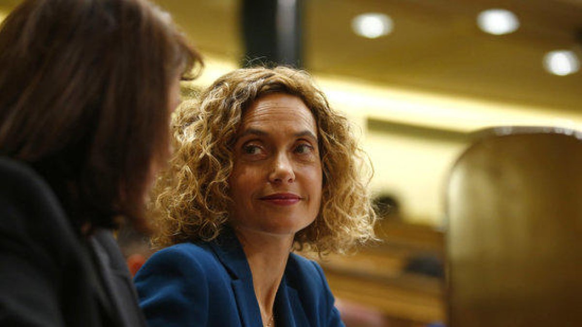 La diputada del PSOE Meritxell Batet, durante la votación en el Congreso de los Diputados de la presidencia de la cámara.