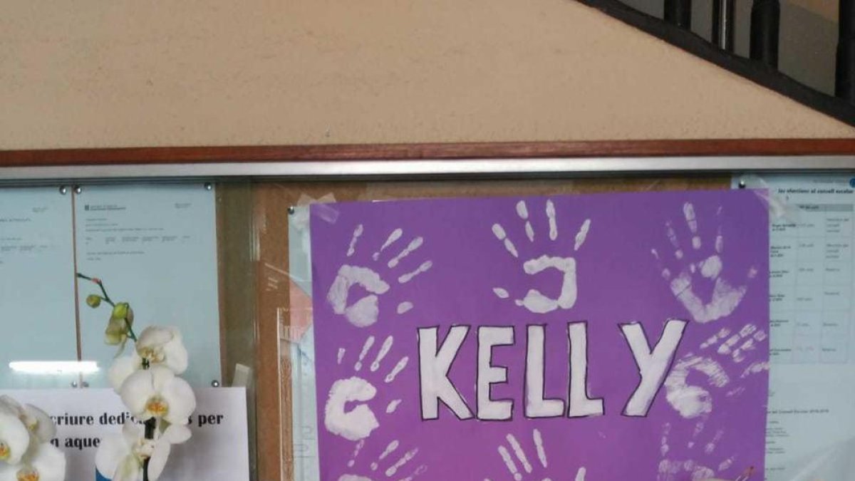 Imagen de un cartel que se encuentra en la entrada del Instituto en recuerdo a la Kelly.