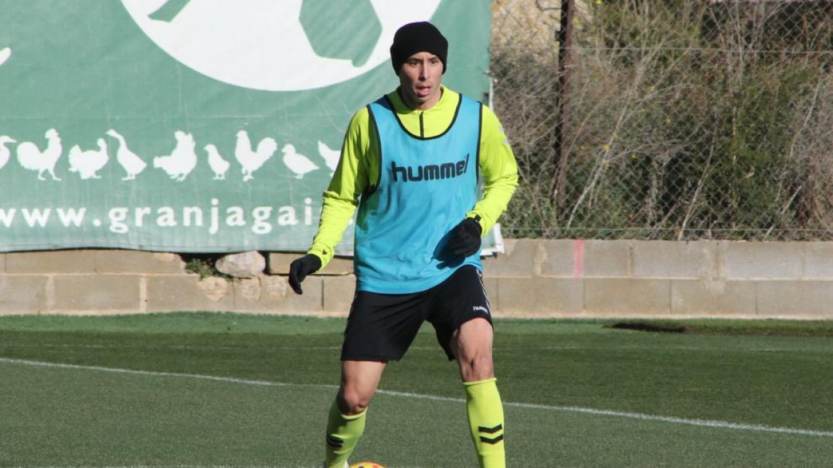 Abdel Barrada, entrenando con el Nàstic