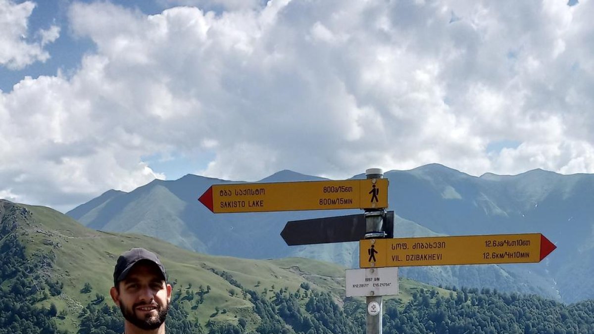 Marc Sáez, de excursión al valle de Pankisi, en el norte de Tbilisi.