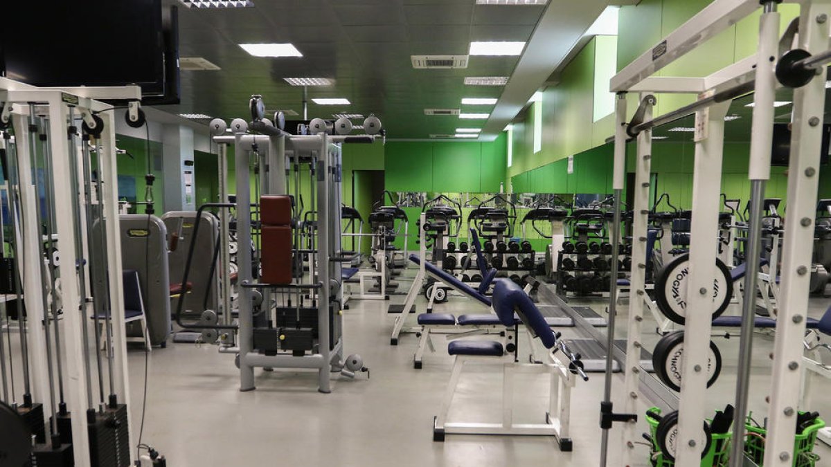 El actual gimnasio del pabellón ofrece aparatos cardiovasculares, de trabajos de fuerza y pesos.