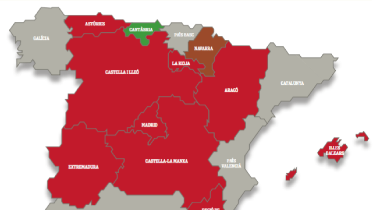 Mapa estatal de les eleccions municipals del 26-M.