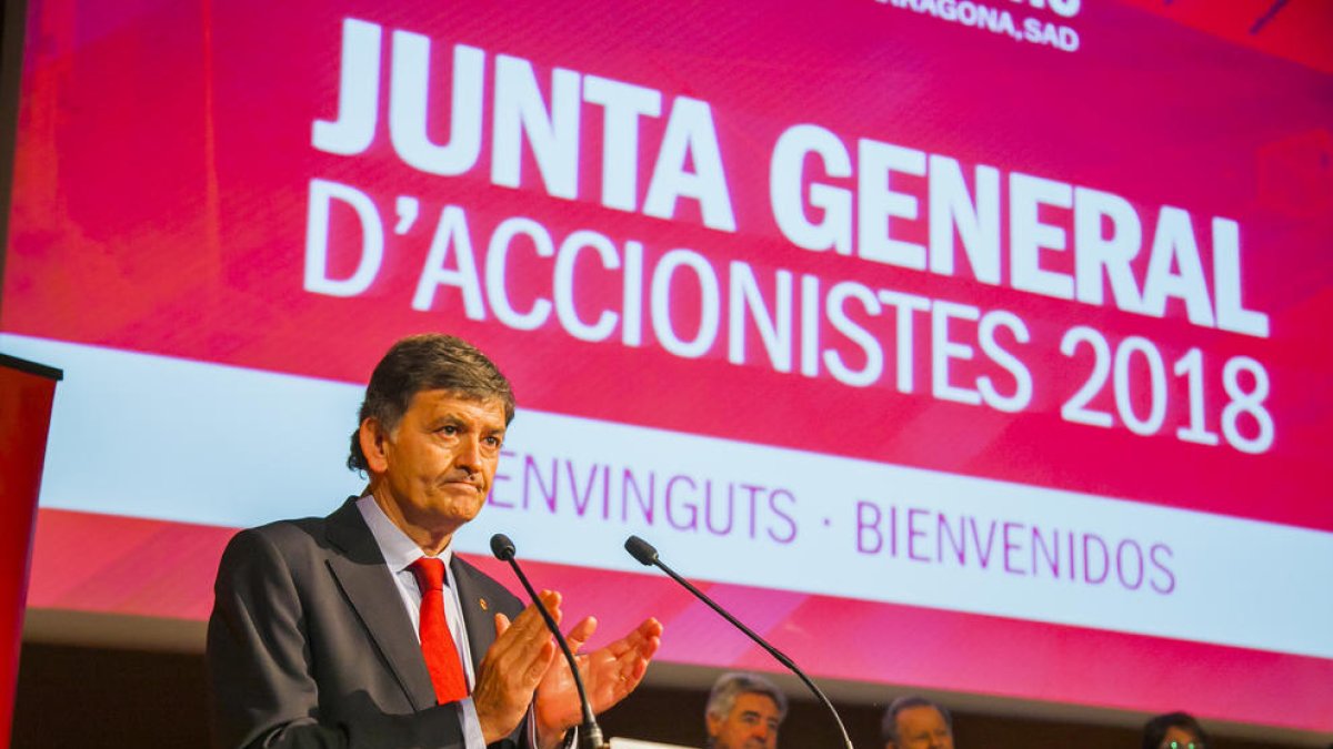 Josep Maria Andreu, durant una assemblea d'accionistes