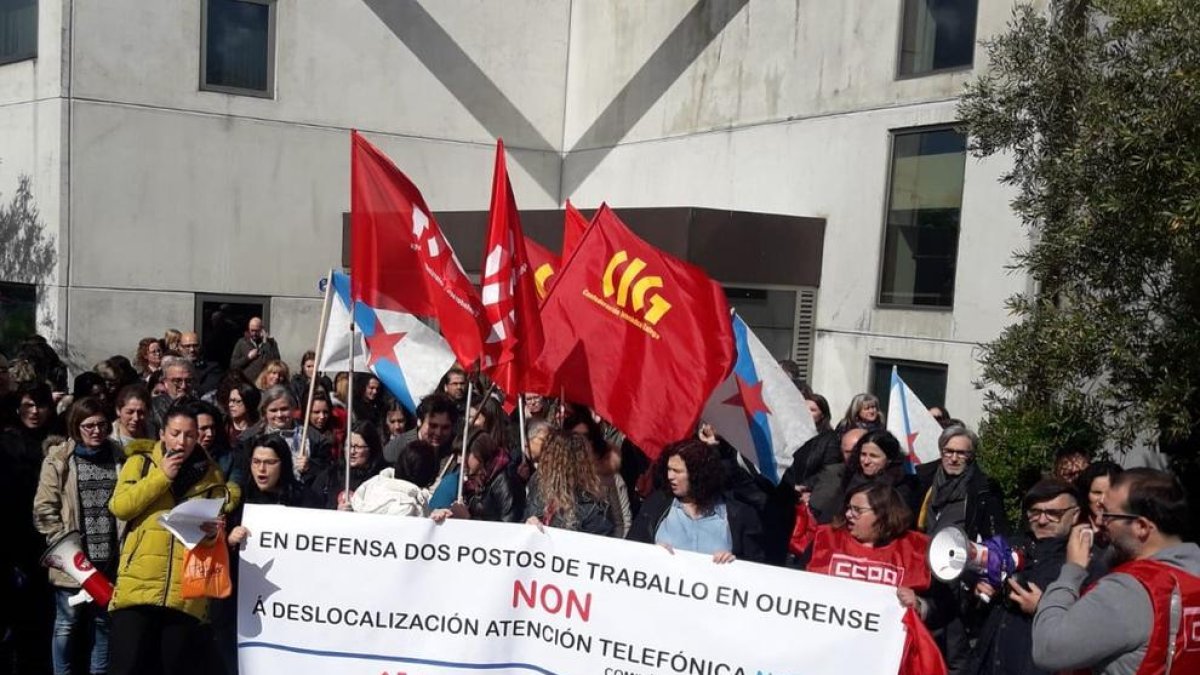 Mobilitzacions dels treballadors d'Ourense, ahir.