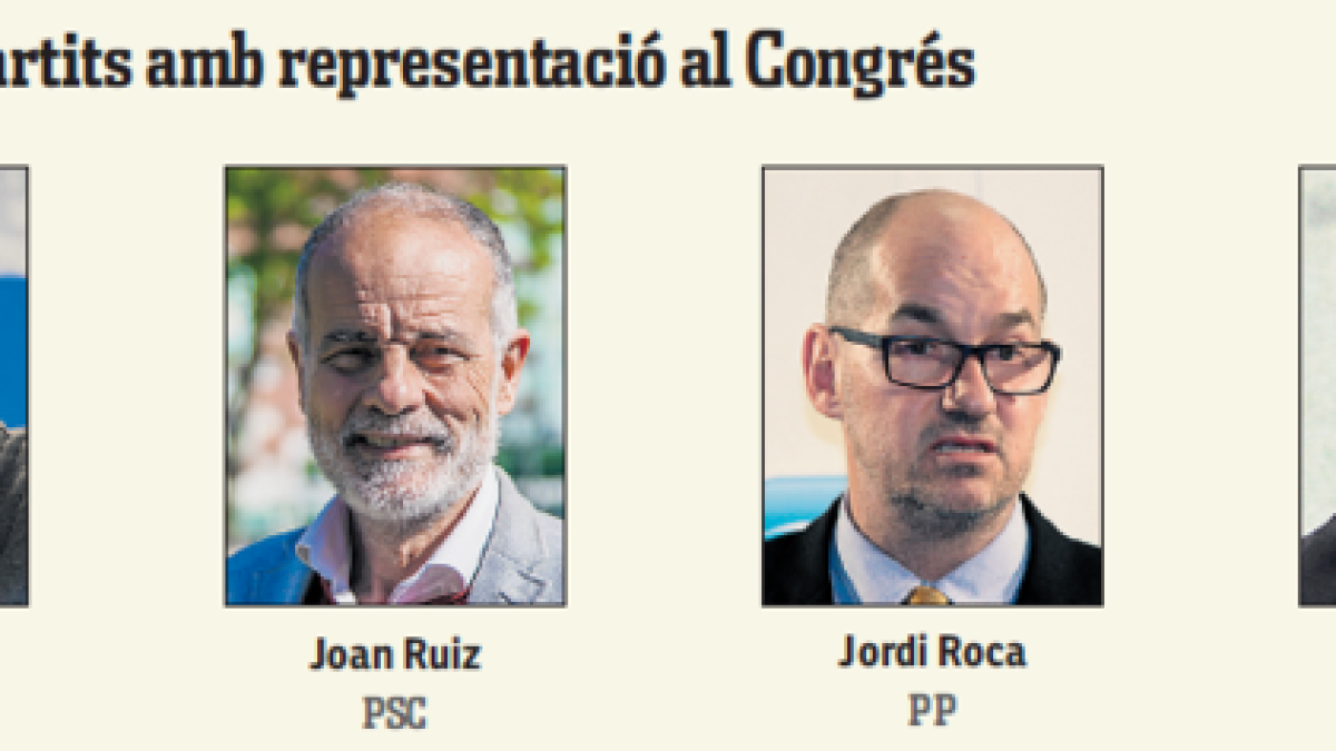 Candidats de Tarragona dels partits amb representació al Congrés.