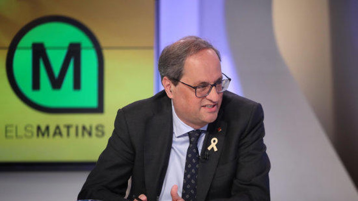 El president del Govern, Quim Torra, durant l'entrevista a 'Els Matins' de TV3 aquest 5 de juny.