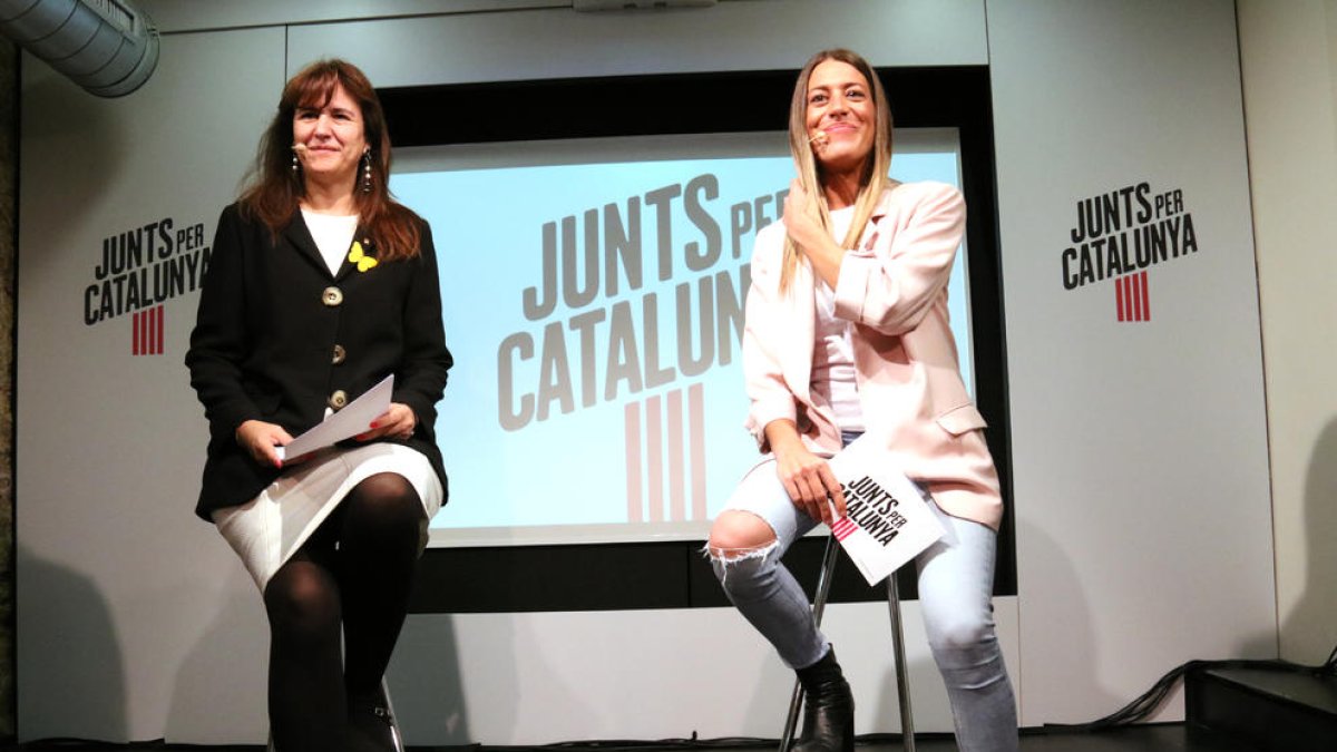 Las números 2 y 3 de JxCat en la lista del Congreso, Laura Borràs (izquierda) y Míriam Nogueras (derecha).