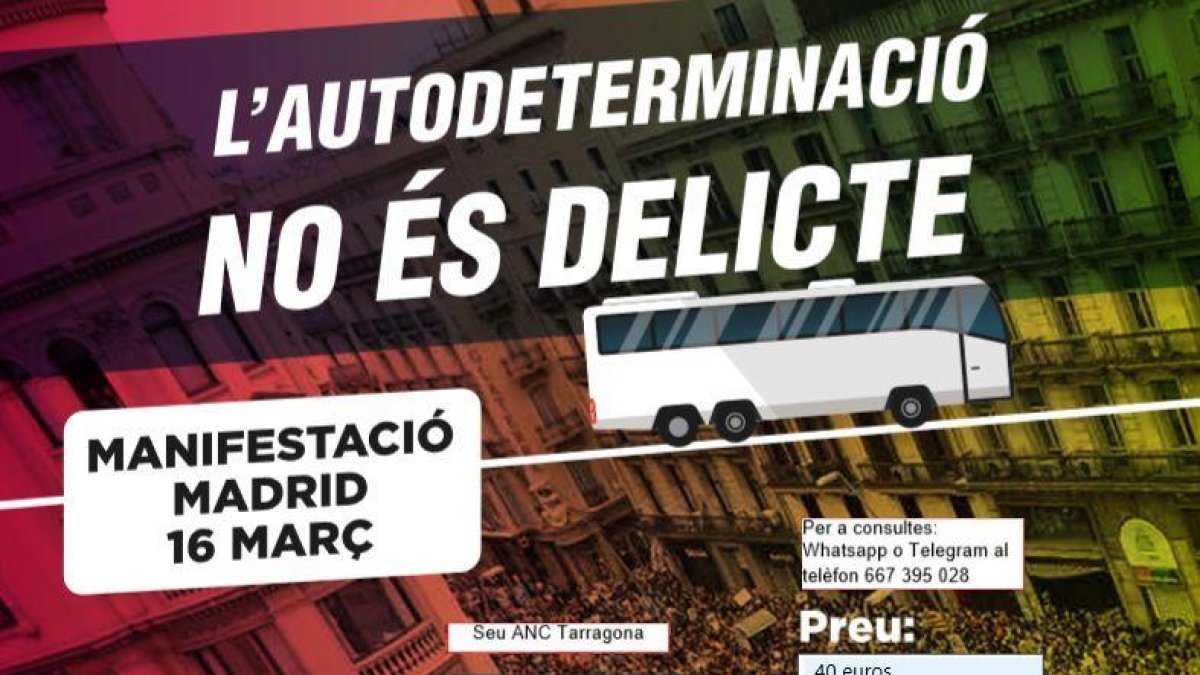 Els autobusos aniran i tornaran des de Tarragona a Madrid el mateix dia.