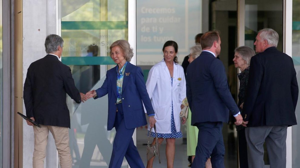 La reina visita al rey Joan Carlos I.